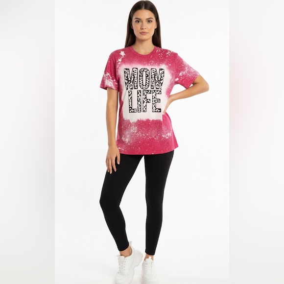 Mom Life Tee - hand bleached - Picture 2 of 8